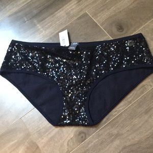 Sequin Panties Aerie Medium Navy Blue new with tag